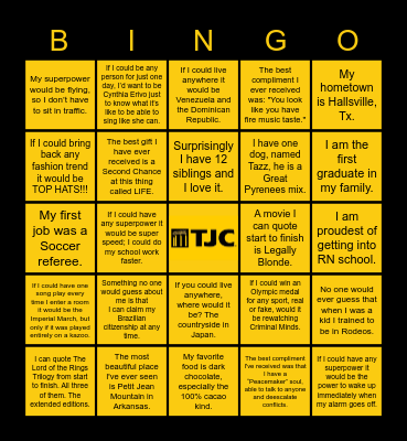 Employee Campaign: Get to Know You Bingo Card