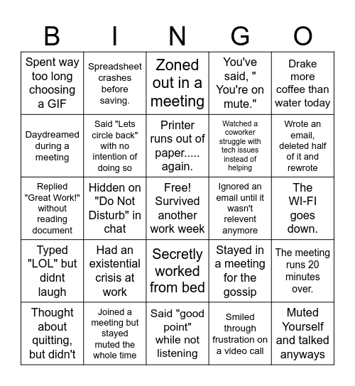OFFICE SHENANIGANS Bingo Card