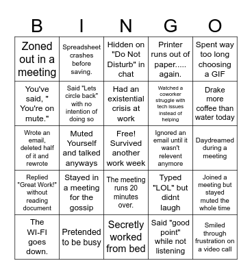 OFFICE SHENANIGANS Bingo Card