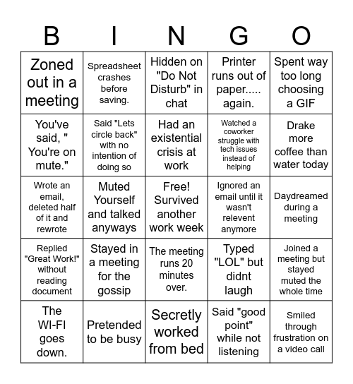 OFFICE SHENANIGANS Bingo Card