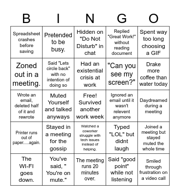 OFFICE SHENANIGANS Bingo Card