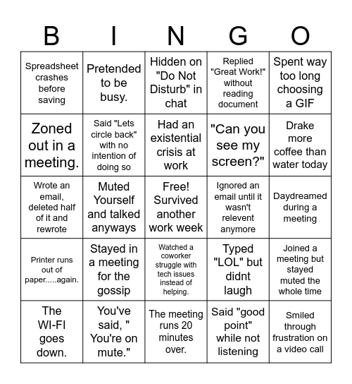 OFFICE SHENANIGANS Bingo Card