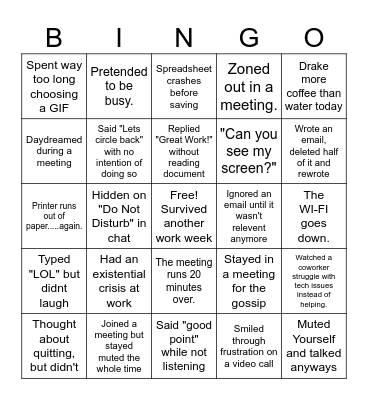 OFFICE SHENANIGANS Bingo Card