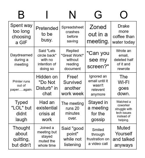 OFFICE SHENANIGANS Bingo Card