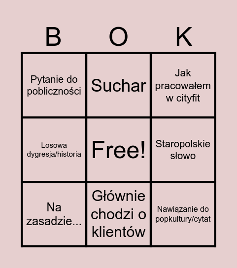 Łukasz prowadzi spotkanie Bingo Card