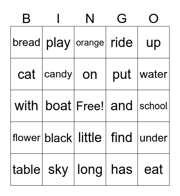 Edmark 5 mix Bingo Card