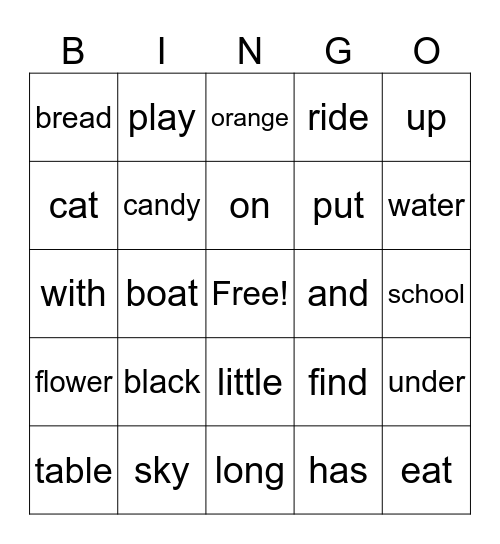 Edmark 5 mix Bingo Card