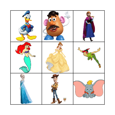 Disney Bingo Card