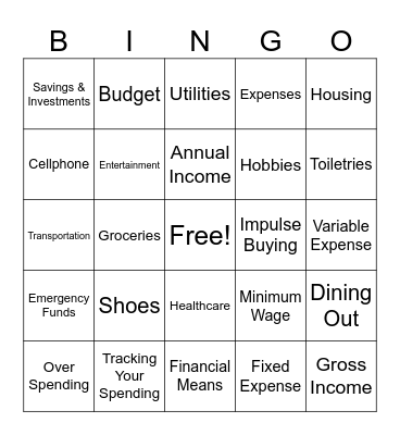 Omega Money Bingo Card
