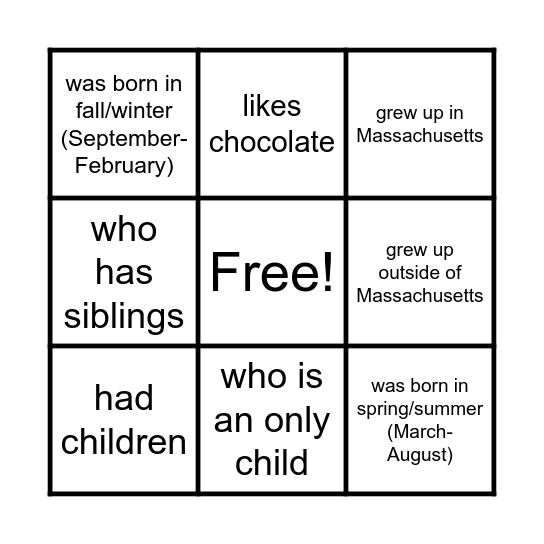 FIND SOMEONE WHO... Bingo Card