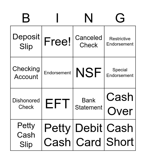 Chapter 5 Vocab Review Bingo Card