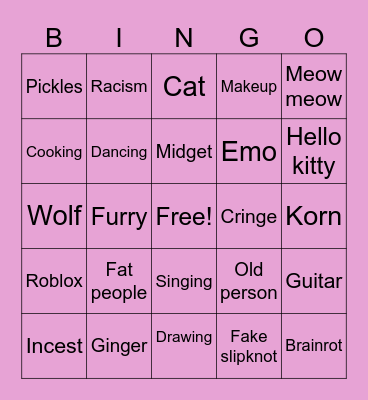 Instagram reel bingo Card