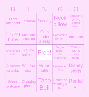 ✨airport✨ Bingo Card