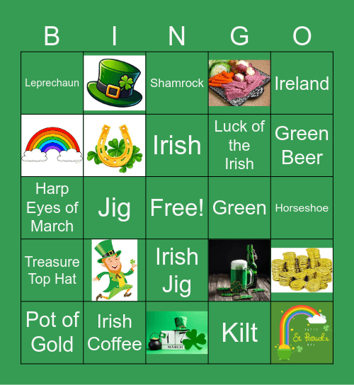 St. Patrick's Day Bingo Card