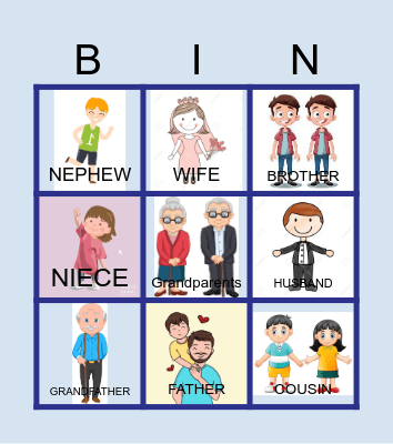 FAMILY MEMBERS Bingo Card