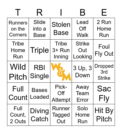 Baseball Bingo Card
