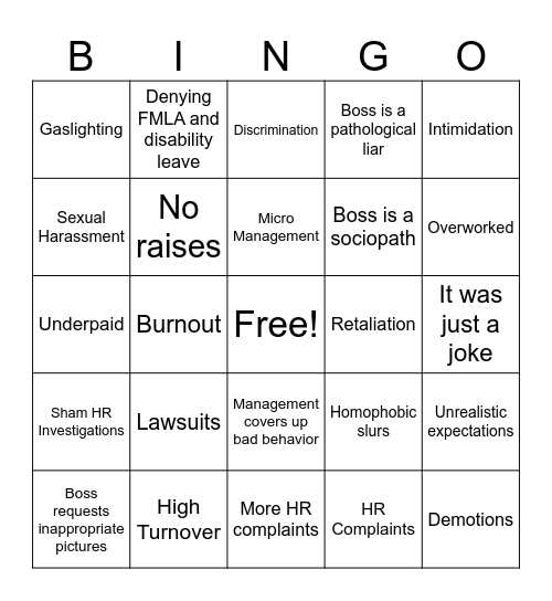EAG Bingo Card