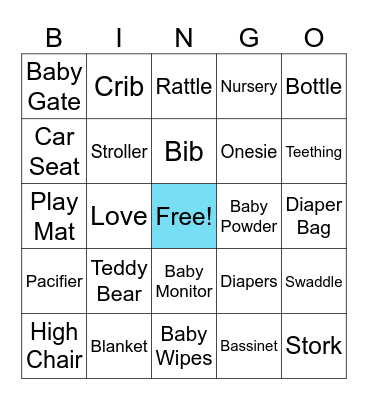 Baby Shower Bingo Card