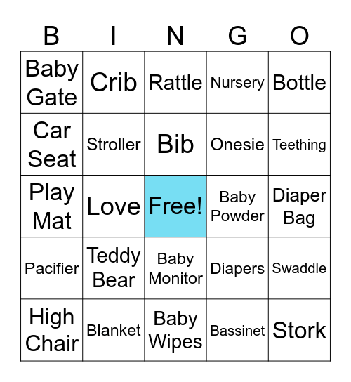 Baby Shower Bingo Card
