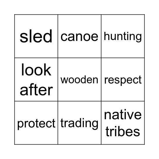 Native Americans Bingo Card