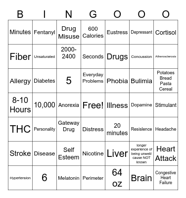 Health Final Review Bingo Card