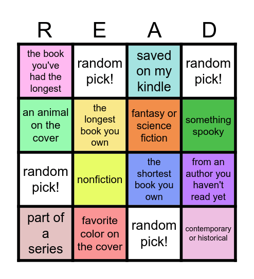 owned books bingo! Bingo Card