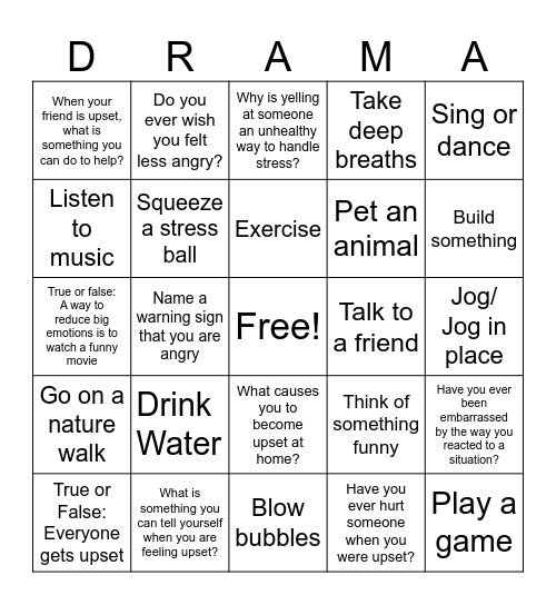 Ava's Bingo Card