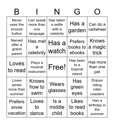 Ice-Ice Breaker! Bingo Card