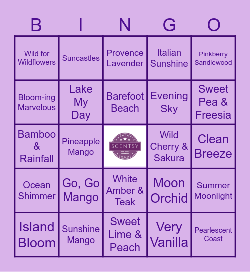 Scentsy Bingo Card