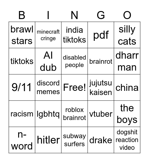 bingo board Bingo Card
