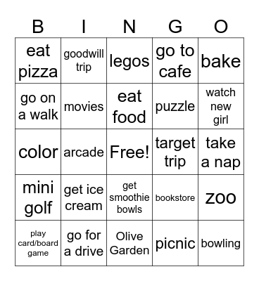 SPRING BREAK BINGO Card