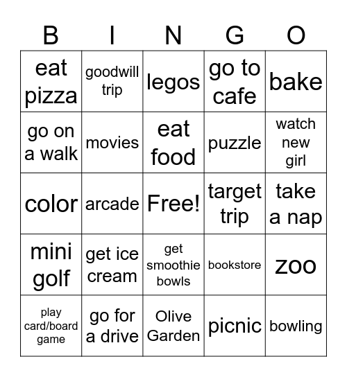 SPRING BREAK BINGO Card