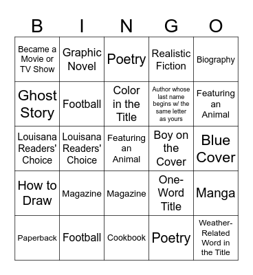 Library Bingo Card