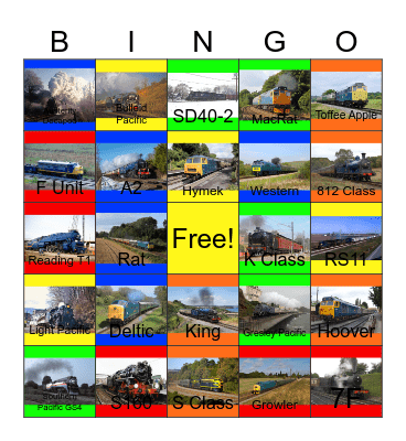 Blue Locomotives-Past to the Present Bingo Card