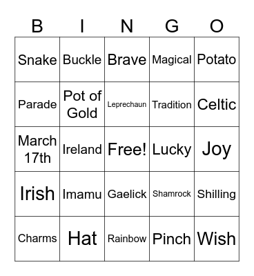 St. Patrick's Day Event [Lupinar] Bingo Card