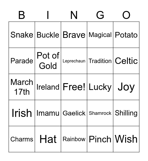 St. Patrick's Day Event [Lupinar] Bingo Card
