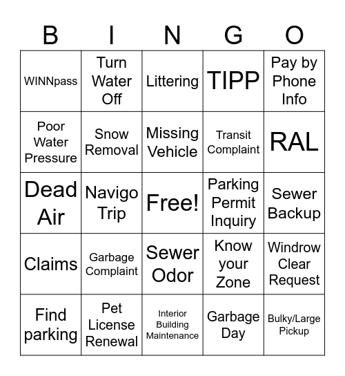 5:00 Bingo (L Any Way) Bingo Card