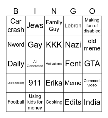IG REELS Bingo Card