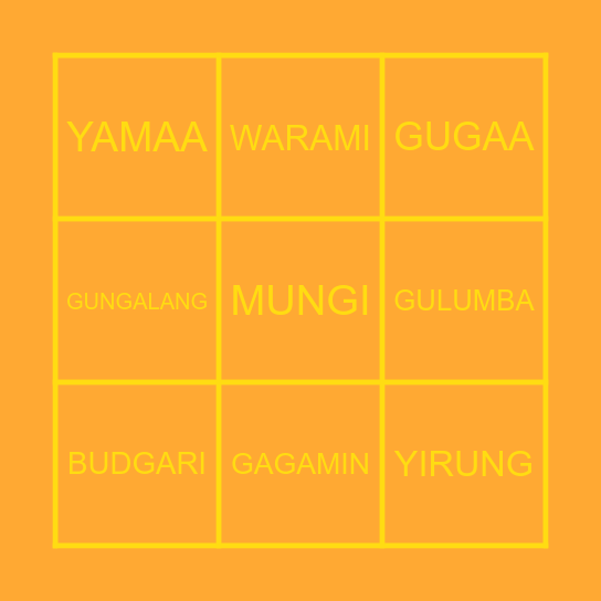 LANGUAGE BINGO Card