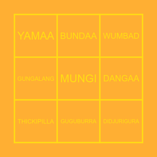 LANGUAGE BINGO Card