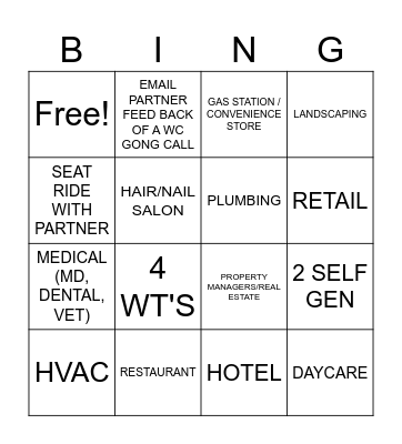 Workers Comp Bingo Card