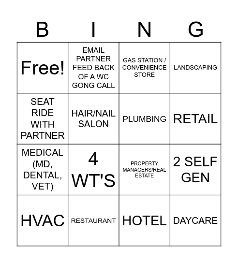 Workers Comp Bingo Card