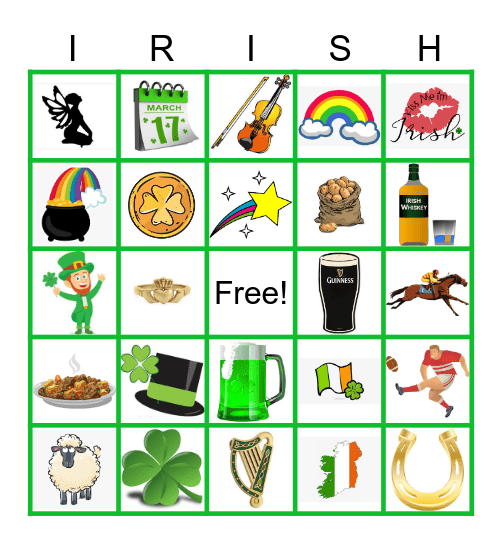 St. Patrick's Day Jingo Bingo Card