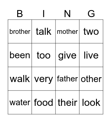 EXTENSION SIPPS 1-5 Sight Words Bingo Card