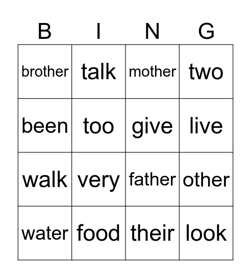 EXTENSION SIPPS 1-5 Sight Words Bingo Card