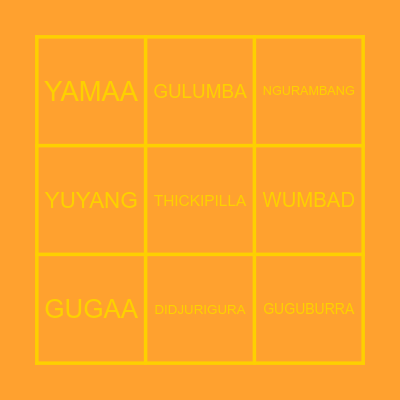 LANGUAGE BINGO Card