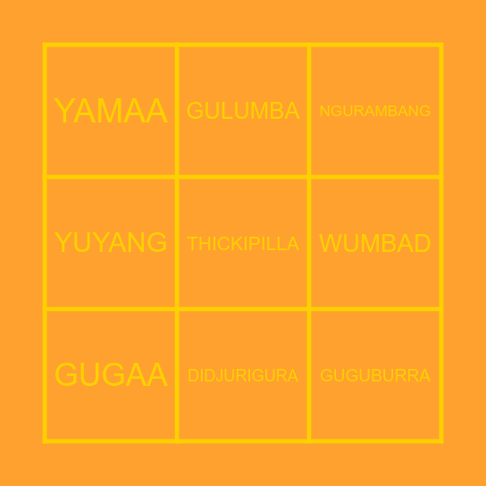 LANGUAGE BINGO Card