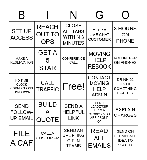 SMS BINGO Card