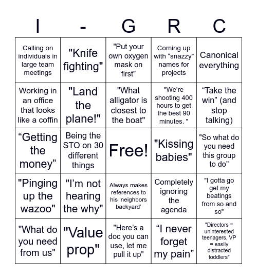 Marcel Bingo Card