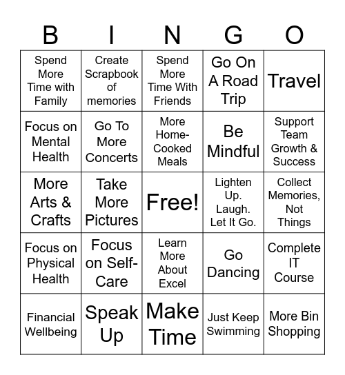 2025 VISION BOARD Bingo Card